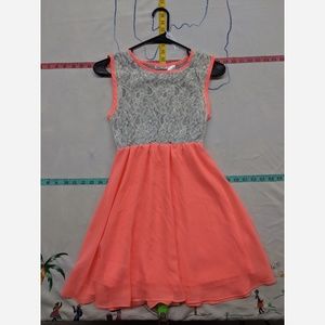Girl's Size L (14) Scooter Brown Bright Peach Dres